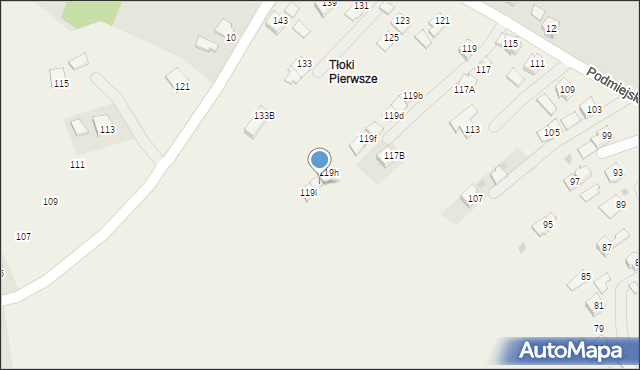 Głowienka, Podmiejska, 119k, mapa Głowienka