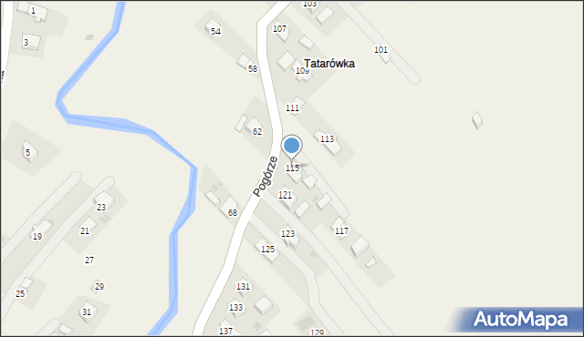 Głowienka, Pogórze, 115, mapa Głowienka