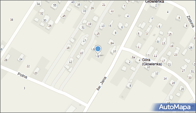 Głowienka, Polna, 4, mapa Głowienka