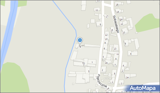 Głuchołazy, Poprzeczna, 7a, mapa Głuchołazy