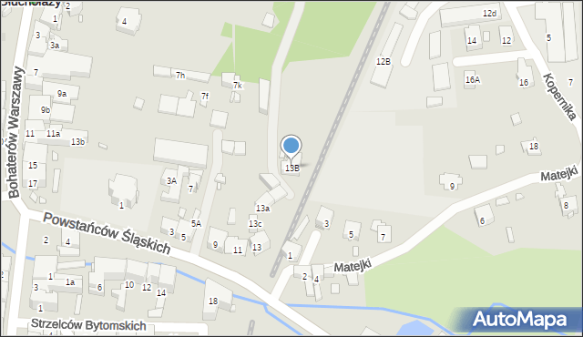 Głuchołazy, Powstańców Śląskich, 13B, mapa Głuchołazy