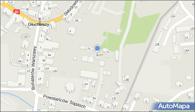 Głuchołazy, Powstańców Śląskich, 7f, mapa Głuchołazy