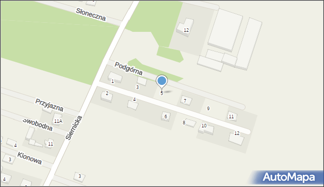 Głuchowo, Podgórna, 5, mapa Głuchowo