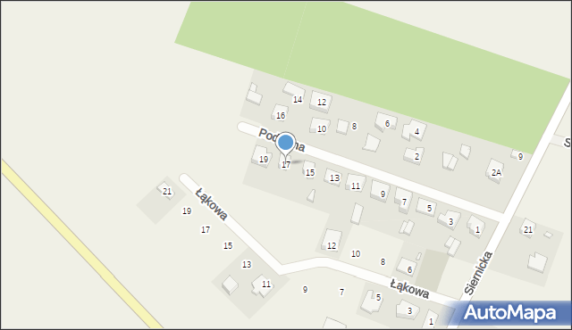 Głuchowo, Podleśna, 17, mapa Głuchowo