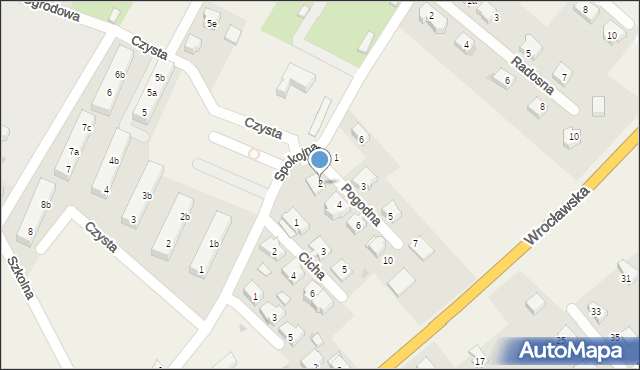 Gniechowice, Pogodna, 2, mapa Gniechowice