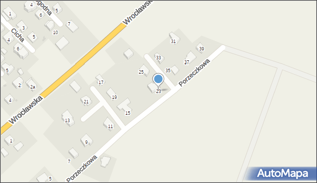 Gniechowice, Porzeczkowa, 23, mapa Gniechowice