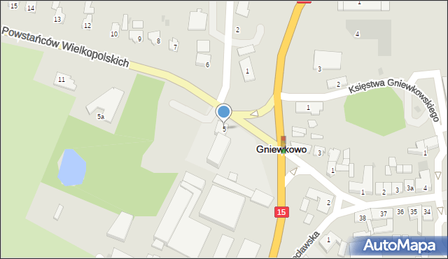 Gniewkowo, Powstańców Wielkopolskich, 5, mapa Gniewkowo