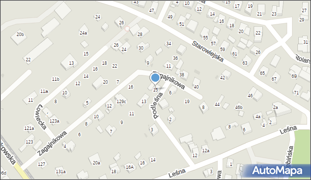 Gniezno, Podleśna, 15, mapa Gniezna