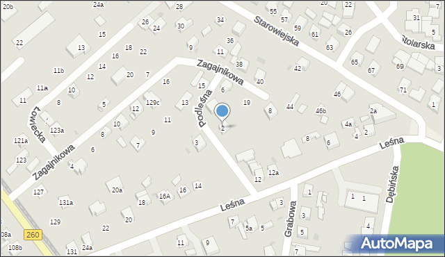 Gniezno, Podleśna, 2, mapa Gniezna