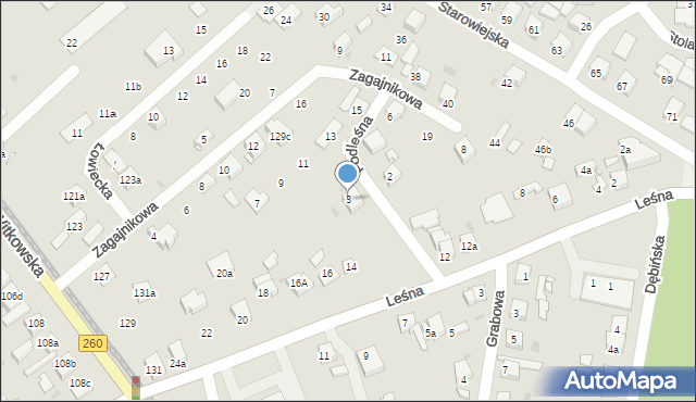 Gniezno, Podleśna, 3, mapa Gniezna