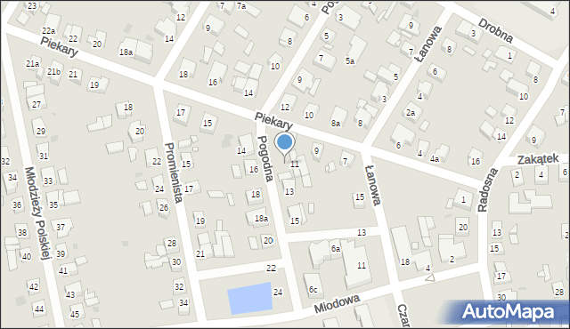 Gniezno, Pogodna, 11c, mapa Gniezna