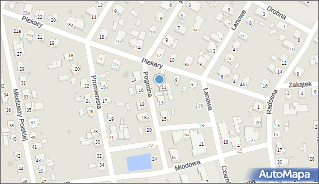 Gniezno, Pogodna, 11d, mapa Gniezna