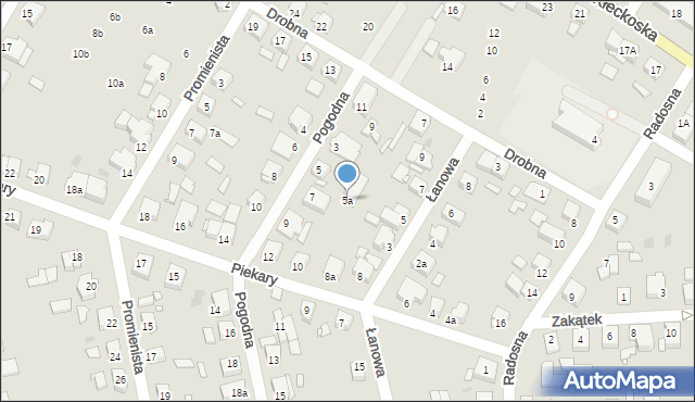 Gniezno, Pogodna, 5a, mapa Gniezna