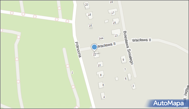 Gniezno, Północna, 12, mapa Gniezna