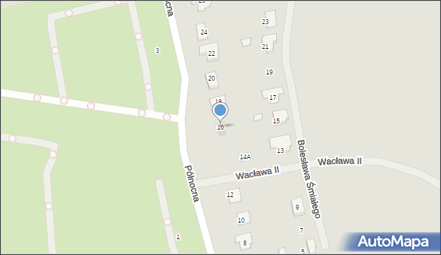 Gniezno, Północna, 16, mapa Gniezna