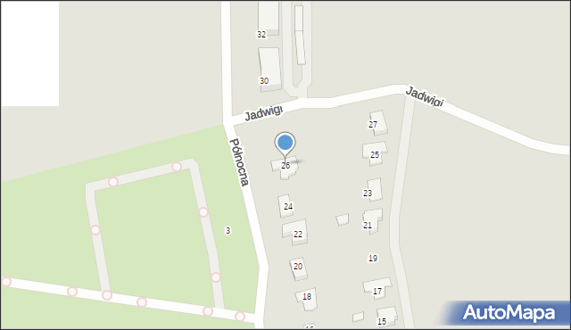 Gniezno, Północna, 26, mapa Gniezna
