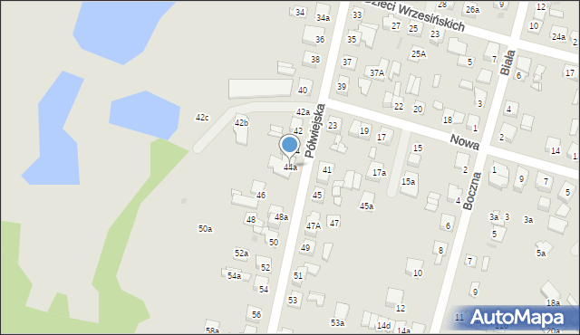 Gniezno, Półwiejska, 44a, mapa Gniezna