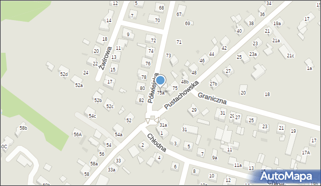 Gniezno, Półwiejska, 75a, mapa Gniezna