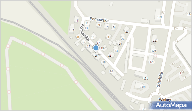 Gniezno, Pomowska, 16, mapa Gniezna