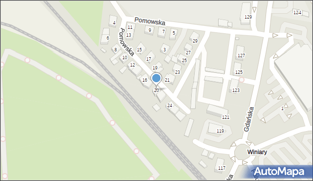 Gniezno, Pomowska, 20, mapa Gniezna