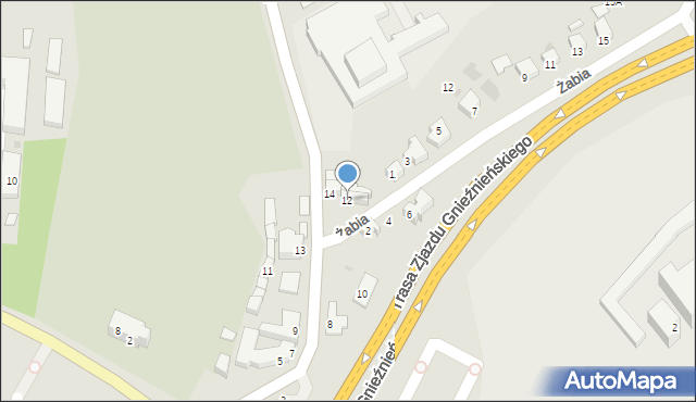 Gniezno, Powstańców Wielkopolskich, 12, mapa Gniezna