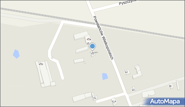 Gniezno, Powstańców Wielkopolskich, 43, mapa Gniezna