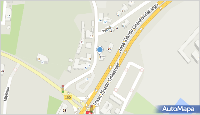 Gniezno, Powstańców Wielkopolskich, 8, mapa Gniezna