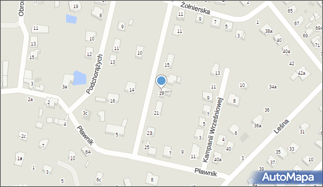 Gniezno, Powstania Warszawskiego, 19, mapa Gniezna