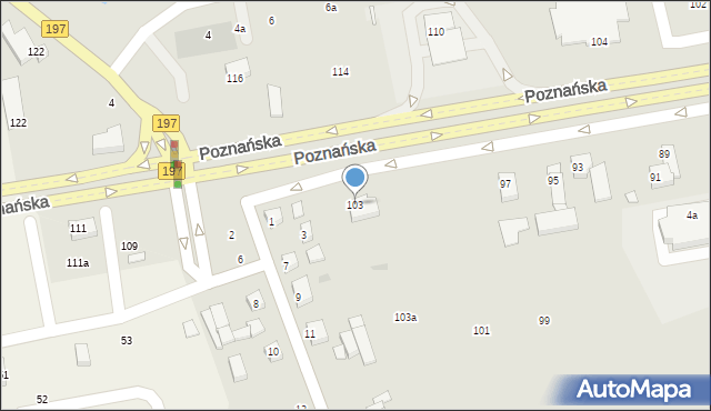 Gniezno, Poznańska, 103, mapa Gniezna