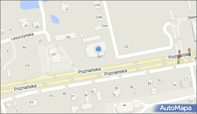 Gniezno, Poznańska, 104, mapa Gniezna