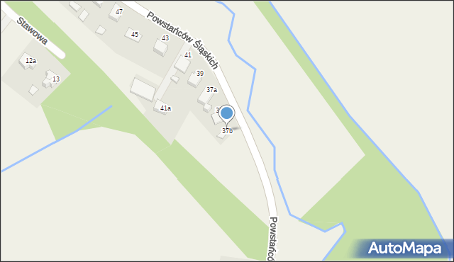 Godów, Powstańców Śląskich, 37b, mapa Godów