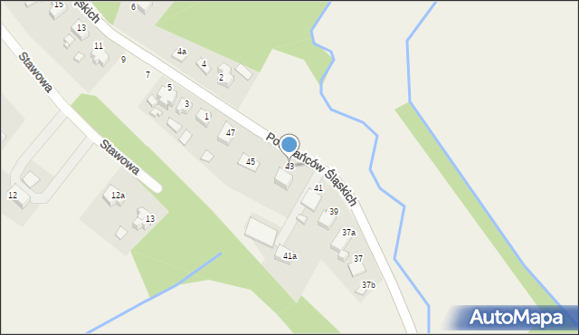 Godów, Powstańców Śląskich, 43, mapa Godów