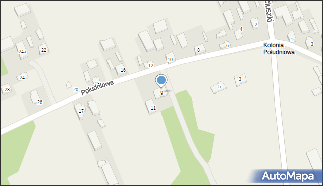 Godzianów, Południowa, 9, mapa Godzianów