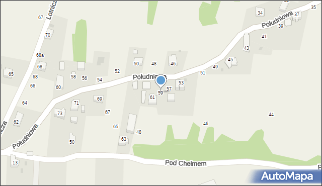 Godziszów, Południowa, 59, mapa Godziszów