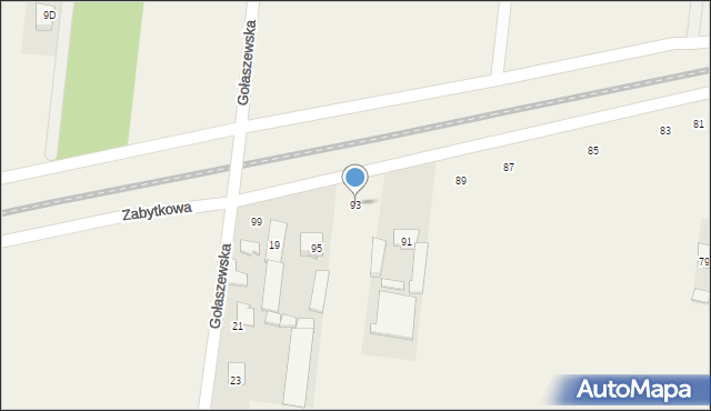 Gołaszew, Południowa, 93, mapa Gołaszew