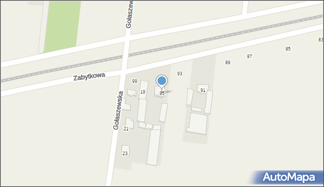 Gołaszew, Południowa, 95, mapa Gołaszew