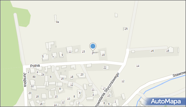 Golczowice, Polna, 17, mapa Golczowice