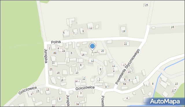 Golczowice, Polna, 18, mapa Golczowice
