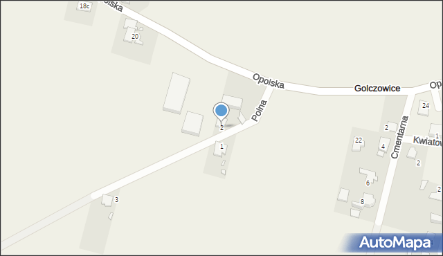 Golczowice, Polna, 2, mapa Golczowice
