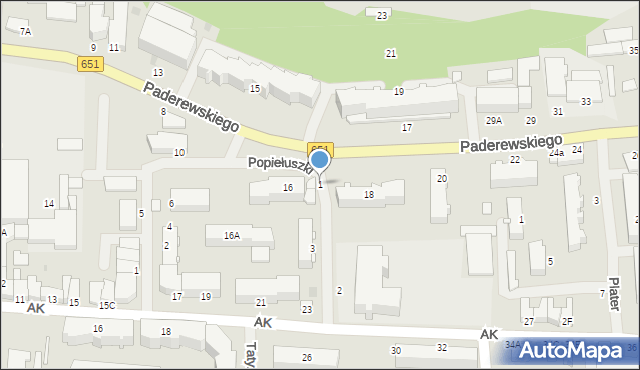 Gołdap, Popiełuszki Jerzego, bł. ks., 1, mapa Gołdap