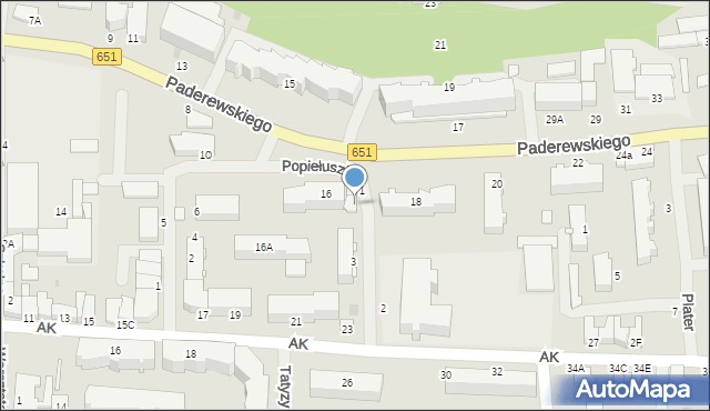 Gołdap, Popiełuszki Jerzego, bł. ks., 5, mapa Gołdap