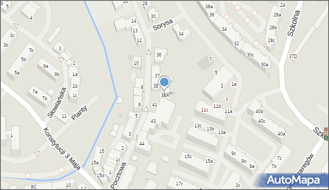 Goleniów, Pocztowa, 38A, mapa Goleniów