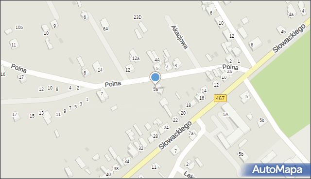 Golina, Polna, 5a, mapa Golina