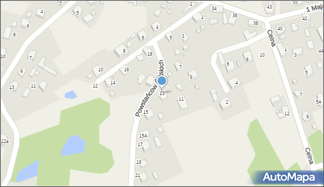 Gołkowice, Powstańców Śląskich, 13, mapa Gołkowice