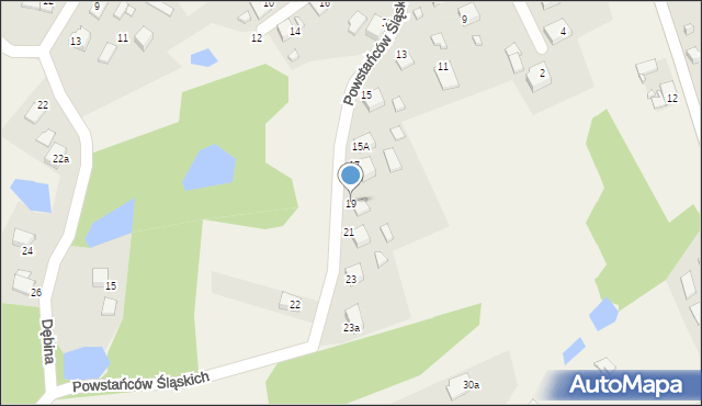 Gołkowice, Powstańców Śląskich, 19, mapa Gołkowice