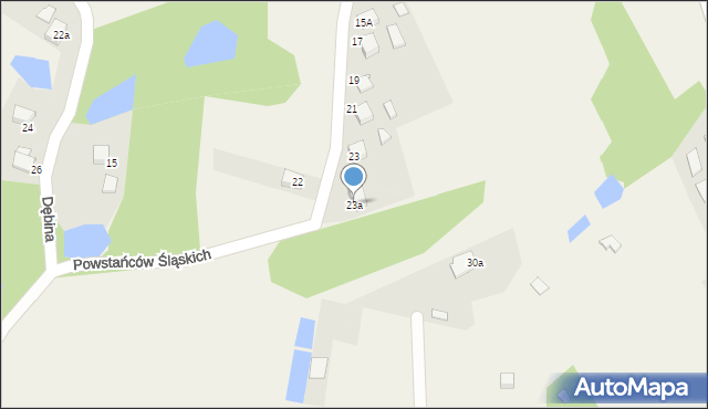 Gołkowice, Powstańców Śląskich, 23a, mapa Gołkowice