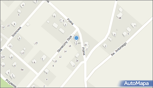 Gołubie, Polna, 1, mapa Gołubie