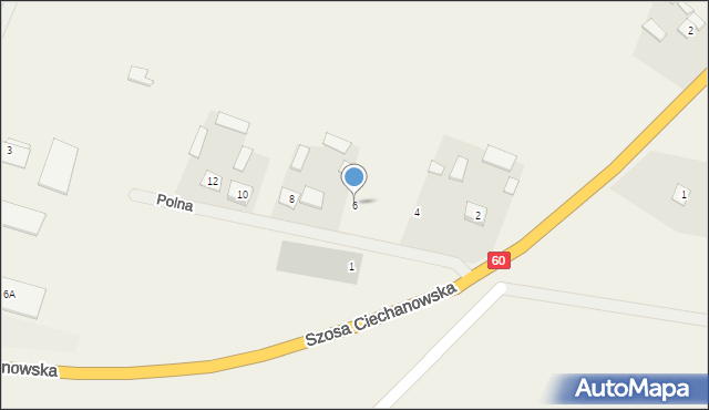 Gołymin-Ośrodek, Polna, 6, mapa Gołymin-Ośrodek
