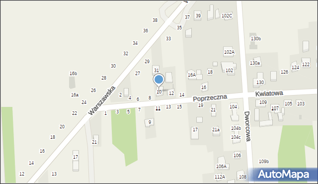 Góra, Poprzeczna, 10, mapa Góra