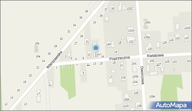 Góra, Poprzeczna, 12, mapa Góra